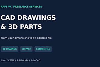 create a 2d cad drawing or simple 3d mechanical part model