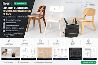 design custom furniture, woodworking plans and cnc ready furniture models