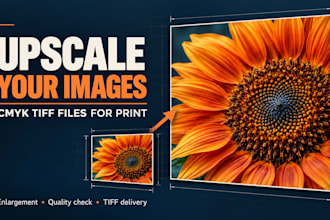 upscale your images and deliver cmyk tiff files for print
