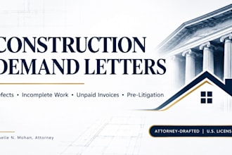 write a construction payment demand for unpaid work or invoices as a US attorney