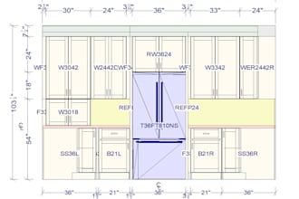 create kitchen floor plans, cabinet elevations and permit drawings in autocad