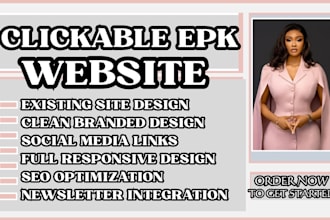 design a clickable epk, electronic press kit, artist media kit, press kit design