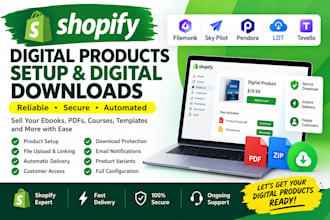 setup shopify digital products and digital downloads
