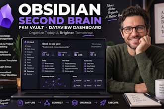 setup obsidian second brain with pkm vault and dataview productivity dashboard