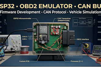 develop esp32 obd2 emulator firmware and can protocol can bus communication