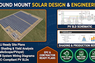 ground mount solar layout wiring site plan shading report pv sld