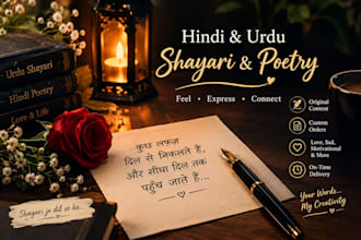write original hindi and urdu poetry and shayari