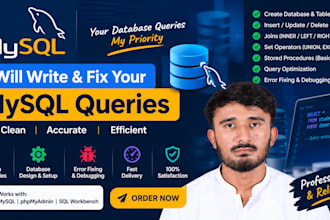 create, design and optimize mysql databases and sql queries