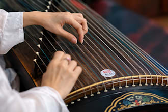 record authentic live guzheng, sitar, erhu and tabla or your track