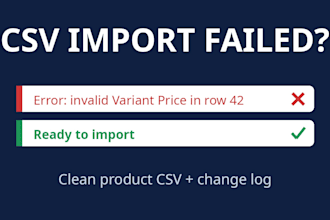 fix your shopify product csv file and import errors
