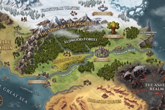 create fantasy world maps, fictional maps, rpg and  games map