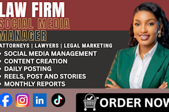 be your law firm social manager, law firm content creator law firm