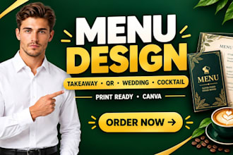 design takeaway menu canva qr code menu wedding menu cocktail menu printable PDF
