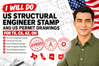 us structural engineer stamp US structural permit drawings ohio stamp tx, ca, az