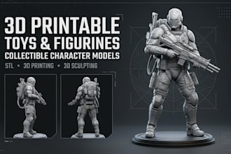 create printable 3d toy, figurine and collectible character models