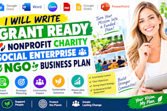 write grant ready nonprofit charity social enterprise ngo business plan