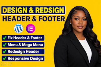design a modern website header and footer UI in figma