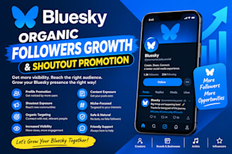 shoutout bluesky organic followers growth promotion