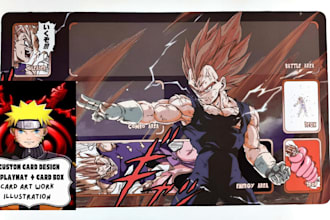 draw card game artwork, trading card game, board game, playmat design, card box