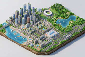3d map illustration city map property map tourist map illustrat event vector map
