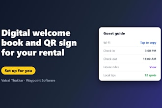set up a digital welcome book and qr sign for your vacation rental