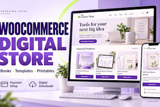 build a woocommerce website for ebooks, templates and digital products store