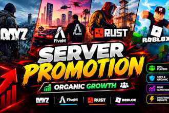 minecraft server promotion, gaming roblox dayz, fivem rust promotion