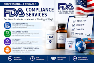 do fda registration, fda label review, us agent, and fda import permit complianc