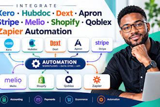 integrate xero hubdoc dext apron stripe melio shopify qoblex zapier automation