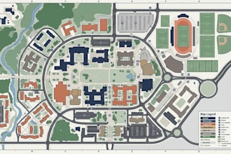 design campus maps, school maps university maps and wayfinding guides