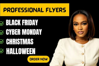 design cyber monday sales black friday christmas halloween event flyers