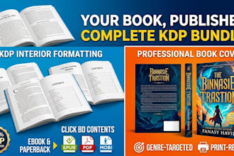 do amazon kdp interior formatting and book cover design for ebook and paperback