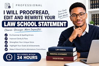 proofread, edit and rewrite your law school statement, within 24 hours