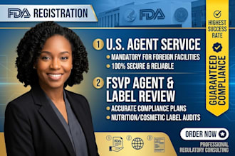 handle fda registration, fsvp compliance, and us agent service