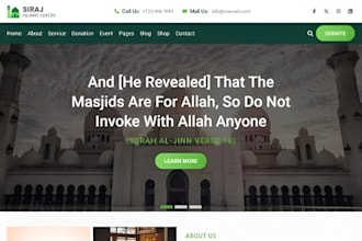 build squarespace islamic mosque website religious organization website donation