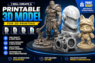 create a printable 3d model for 3d printing stl obj fbx max