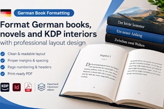 format german books, novels and KDP interiors with professional layout design