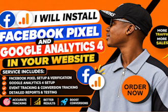 install facebook pixel and ga4 google tag manager in your website