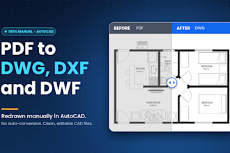redraw your project in PDF to autocad dwg, dxf and dwf