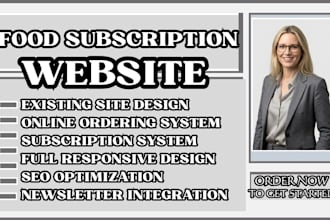 design a food subscription website, meal plan website, and food delivery website