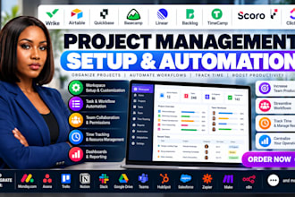 setup wrike, airtable quickbase basecamp linear backlog timechamp scoro clickup