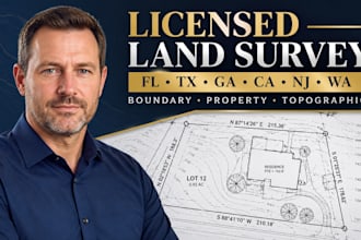 provide licensed land survey services in fl tx ga ca nj wa