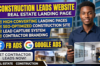 construction leads website real estate landing page contractor fb ads google ads