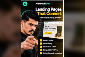 build a modern responsive landing page or website in english or arabic