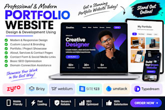 create portfolio website using zyro brizy weblium  site123 unstack typedream