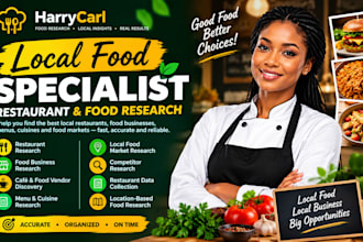 be your local food specialist for restaurant and food research