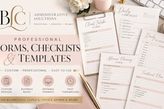 create professional business forms, checklists and templates
