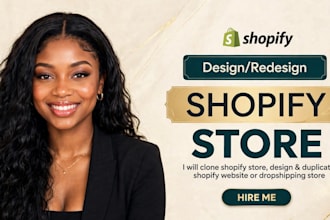 clone shopify store, design and duplicate shopify website or dropshipping