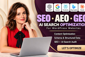 optimize website wordpress website for SEO, aeo and GEO ai search visibility