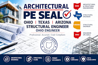 architectural pe seal, ohio, texas, arizona structural engineer, ohio engineer